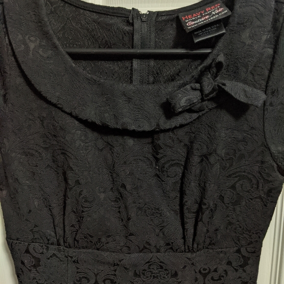 Heavy Red Gothic Black Brocade Dress - Picture 2 of 2